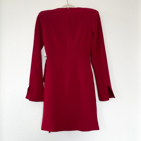 Cinq à Sept Sierra Wrap Minidress in Cranberry - Picture 8 of 12